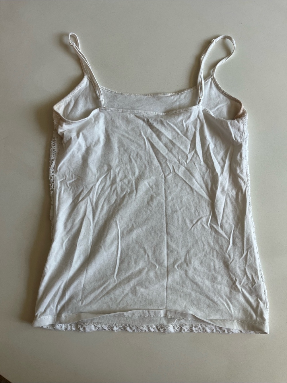 LOFT White Lace Spaghetti Strap Tank Top, Size Medium - Picture 3 of 3